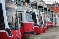 Viennaslide-03724308 Wien,Straßenbahn Betriebsbahnhof Favoriten, verschiedene Straßenbahntypen // Vienna, Tramway Depot Favoriten, Different Types of Tramways