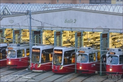 Viennaslide-03724311 Wien,Straßenbahn Betriebsbahnhof Favoriten, verschiedene Straßenbahntypen // Vienna, Tramway Depot Favoriten, Different Types of Tramways