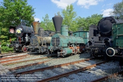 Viennaslide-04223001 Alte, historische Dampflokomotiven im Eisenbahnmuseum Strasshof, Österreich - Vintage Steam Locos at the Railway Museum Strasshof in Austria