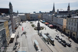 Viennaslide-04410104 Linz, Hauptplatz, Überblick von einem Kran