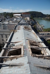 Viennaslide-04411715 Linz, Kunstuniversität, Umbau und Revitalisierung des östlichen Brückenkopfgebäudes für die Kunstakademie, Öffnung der Dachhaut