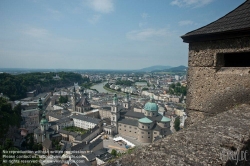 Viennaslide-04510805 Salzburg, Stadtpanorama, Blick von der Festung Hohensalzburg auf Kapitelplatz und Dom - Salzburg, Panoramic View to Kapitelplatz and Dome