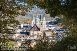 Viennaslide-04510818f Salzburg, Stadtpanorama, Blick auf Franziskanerkirche und Dom - Salzburg, Panoramic View on Franziskanerkirche and Dome