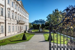 Viennaslide-04512106f Salzburg, Kurgarten, Schloss Mirabell, im Hintergrund die Festung Hohensalzburg - Salzburg, Mirabell Garden, Mirabell Palace, Hohensalzburg Castle in the Background