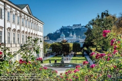 Viennaslide-04512108f Salzburg, Kurgarten, Schloss Mirabell, im Hintergrund die Festung Hohensalzburg - Salzburg, Mirabell Garden, Mirabell Palace, Hohensalzburg Castle in the Background