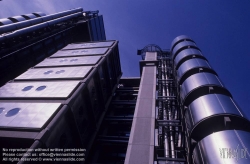 Viennaslide-05110901 The Lloyd's building (sometimes known as the Inside-Out Building) is the home of the insurance institution Lloyd's of London. It is located on the former site of East India House in Lime Street, in London's main financial district, the City of London. The building is a leading example of radical Bowellism architecture in which the services for the building, such as ducts and lifts, are located on the exterior to maximise space in the interior.