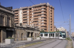 Viennaslide-05449203 Barcelona, moderne Straßenbahn, modern Tramway T2 Sant Ramon
