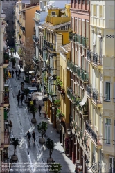 Viennaslide-05450104 Spanien, Valencia, Blick in die Straße Carrer dels Serrans von Torres de Serranos // Spain, Valencia, View from Torres de Serranos into Carrer dels Serrans Street