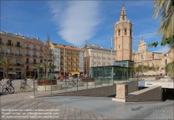 Viennaslide-05450118 Spanien, Valencia, Placa de la Reina, El Micalet und Kathedrale von Valencia // Spain, Valencia, Placa de la Reina, El Micalet and Cathedral