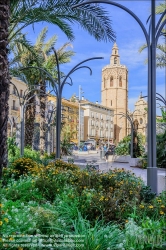 Viennaslide-05450122 Spanien, Valencia, Placa de la Reina, El Micalet und Kathedrale von Valencia // Spain, Valencia, Placa de la Reina, El Micalet and Cathedral