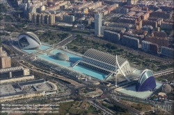 Viennaslide-05451701 Spanien, Valencia, Santiago Calatrava, Ciutat de les Arts i les Ciències, Stadt der Künste und Wissenschaften, Luftbild // Spain, Valencia, Santiago Calatrava, City of Arts an Sciences, Ciutat de les Arts i les Ciències, Aerial View