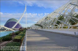 Viennaslide-05451708 Spanien, Valencia, Santiago Calatrava, Ciutat de les Arts i les Ciències, Stadt der Künste und Wissenschaften, Promenade entlang l'Umbracle // Spain, Valencia, Santiago Calatrava, City of Arts an Sciences, Ciutat de les Arts i les Ciències, Promenade along l'Umbracle