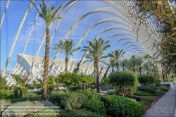 Viennaslide-05451756 Spanien, Valencia, Santiago Calatrava, Ciutat de les Arts i les Ciències, Stadt der Künste und Wisenschaften, L’Umbracle // Spain, Valencia, Santiago Calatrava, City of Arts an Sciences, Ciutat de les Arts i les Ciències, L’Umbracle