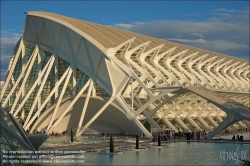 Viennaslide-05451787 Spanien, Valencia, Santiago Calatrava, Ciutat de les Arts i les Ciències, Stadt der Künste und Wissenschaften, Wissenschaftsmuseum, Museu de les Ciències Príncep Felip // Spain, Valencia, Santiago Calatrava, City of Arts an Sciences, Ciutat de les Arts i les Ciències, Science Museum, Museu de les Ciències Príncep Felip