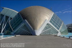 Viennaslide-05451863 Spanien, Valencia, Santiago Calatrava, Ciutat de les Arts i les Ciències, Stadt der Künste und Wissenschaften, L’Hemisfèric (Kino) // Spain, Valencia, Santiago Calatrava, City of Arts an Sciences, Ciutat de les Arts i les Ciències, L’Hemisfèric (Cinema)