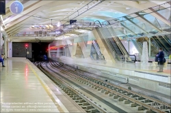 Viennaslide-05451948 Spanien, Valencia, U-Bahn-Station Alameda von Santiago Calatrava, 1995, Bahnsteigebene // Spain, Valencia, Metro Station Alameda by Santiago Calatrava, 1995, Platform Level