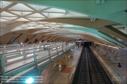 Viennaslide-05451978 Spanien, Valencia, U-Bahn-Station Alameda von Santiago Calatrava, 1995, Bahnsteigebene // Spain, Valencia, Metro Station Alameda by Santiago Calatrava, 1995, Platform Level