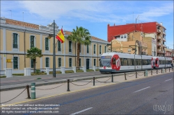 Viennaslide-05459420 Spanien, Valencia, Straßenbahn, Linie 4, Station Platja Malva-rosa // Spain, Valencia, Streetcar, Tramway, Line 4, Platja Malva-rosa Station