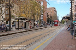 Viennaslide-05459440 Spanien, Valencia, Straßenbahn, Linie 6, Haltestelle Trinitat  // Spain, Valencia, Streetcar, Tramway, Line 6, Trinitat Tramstop