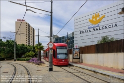 Viennaslide-05459475 Spanien, Valencia, Straßenbahnlinie 4, Feria Valencia, Bombardier Flexity Outlook // Spain, Valencia, Tramway Line 4, Bombardier Flexity Outlook, Feria Valencia