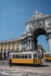 Viennaslide-05619119 Lissabon, Strassenbahn, Praca do Comercio  - Lisboa, Tramway, Praca do Comercio