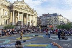 Viennaslide-05812101 Brüssel, Boulevard Anspach, Vorbereitung zum Umbau zur Fußgeherzone 2017 - Brussels, Boulevard Anspach, Preparation for Conversion to a Pedestrian Area, 2017