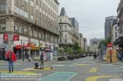 Viennaslide-05812103 Brüssel, Boulevard Anspach, Vorbereitung zum Umbau zur Fußgeherzone 2017 - Brussels, Boulevard Anspach, Preparation for Conversion to a Pedestrian Area, 2017