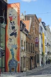 Viennaslide-05812322 Brüssel, Bruxelles, Rue de Laeken, Wandbild - Brussels, Rue de Laeken, Wall Painting