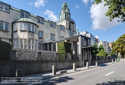 Viennaslide-05816122f Das Palais Stoclet ist eine von 1905 bis 1911 im Stil der Wiener Secession erbaute Villa in Woluwe-Saint-Pierre in der Region Brüssel-Hauptstadt. Architekt war Josef Hoffmann; von Gustav Klimt stammt der Stoclet-Fries.