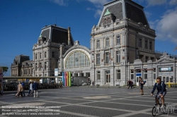 Viennaslide-05845117 Belgien, Oostende, Bahnhof - Belgium, Oostende, Train Station