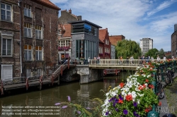 Viennaslide-05851108 Flandern, Ostflandern, Gent, Blick von Grootkanonplein auf Zuivelbrug