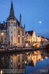 Viennaslide-05851122f Gent, historisches Zentrum, ehemalige Post (links), Sint-Michielsbrug - Gent, Historic Center,  Former Post Office Building (left), Sint-Michielsbrug