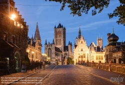 Viennaslide-05851123f Gent, historisches Zentrum, Blick über die Sint-Michielsbrug auf Sint-Niklaaskerk - Gent, Historic Center, View from Sint-Michielsbrug to Sint-Niklaaskerk