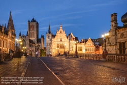 Viennaslide-05851124f Gent, historisches Zentrum, Blick über die Sint-Michielsbrug auf Sint-Niklaaskerk - Gent, Historic Center, View from Sint-Michielsbrug to Sint-Niklaaskerk