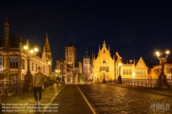 Viennaslide-05851136f Gent, historisches Zentrum, Blick über die Sint-Michielsbrug auf Sint-Niklaaskerk - Gent, Historic Center, View from Sint-Michielsbrug to Sint-Niklaaskerk