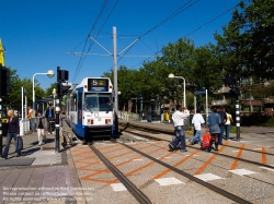 Viennaslide-05920504 Amsterdam, Sneltram Linie 51 und 5, Kombination aus U-Bahn und Straßenbahn, Van Boishuizenstraat - Amsterdam, Tramway, Van Boishuizenstraat