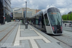 Viennaslide-05999179 Die Stater Tram (dt.: Städtische Straßenbahn) ist die Straßenbahn der luxemburgischen Hauptstadt Luxemburg, die am 10. Dezember 2017 eröffnet wurde. Die Straßenbahnlinie setzt Fahrzeuge des spanischen Unternehmens CAF (Construcciones y auxiliar de ferrocarriles), Urbos 3, ein.