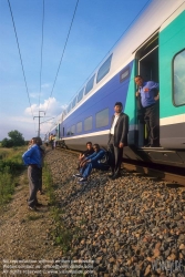 Viennaslide-05209915 Frankreich, SNCF, TGV, Panne am 24.5.2001 - France, SNCF Railroad, TGV, Breakdown on May 24, 2001