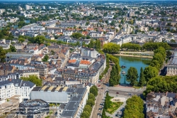 Viennaslide-05221007 Nantes, Panorama von Tour Bretagne, Nantes, Cours des 50-Otages - Nantes, Panorama View from Tour Bretagne, Nantes, Cours des 50-Otages