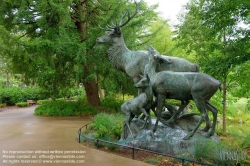 Viennaslide-05221301 Nantes, Jardin des Plantes, Statue 'Der ruhende Hirsch' von Georges Gardet