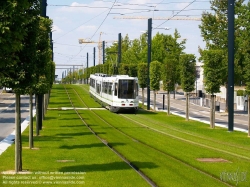 Viennaslide-05221941 Nantes, moderne Straßenbahn, Avenue de la jeunesse - Nantes, Modern Tramway, Avenue de la jeunesse