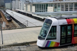 Viennaslide-05222719 Angers, moderne Straßenbahn, Station Jean XXIII - Angers, modern Tramway, Jean XXIII Station