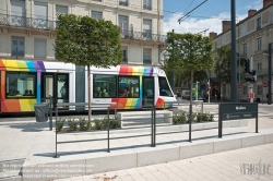 Viennaslide-05222791 Angers, moderne Straßenbahn, Station Moliere - Angers, modern Tramway, Moliere Station