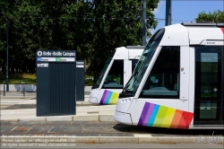 Viennaslide-05222805 Angers, moderne Straßenbahn, Haltestelle Berges de Maine - Angers, Berges de Maine, modern Tramway