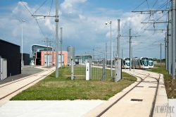Viennaslide-05222940 Angers, moderne Straßenbahn, Depot - Angers, modern Tramway, Depot