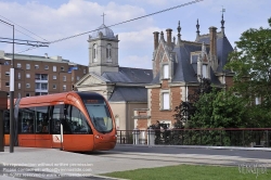 Viennaslide-05223942 France, Le Mans, modern Tramway, Avenue Jean Jaures, Église Saint-Martin