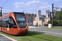 Viennaslide-05223943 France, Le Mans, modern Tramway, Avenue Jean Jaures, Église Saint-Martin