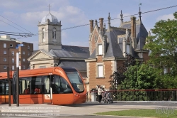 Viennaslide-05223944 France, Le Mans, modern Tramway, Avenue Jean Jaures, Église Saint-Martin