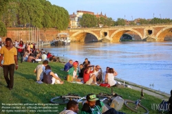 Viennaslide-05235010 Toulouse, la Garonne, Pont Neuf