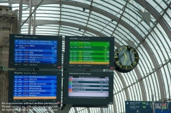 Viennaslide-05241308 Strasbourg-Ville is the main railway station in the city of Strasbourg, Bas-Rhin, France. It is the eastern terminus of the Paris-Est–Strasbourg-Ville railway. The current core building is an example of historicist architecture of the Wilhelminian period.
Prior to the opening of the high speed train line LGV Est, the station was refurbished by architect Jean-Marie Duthilleul (born 1952) in 2006–2007 and its size and capacity largely increased by the addition of a huge glass roof entirely covering the historical façade.